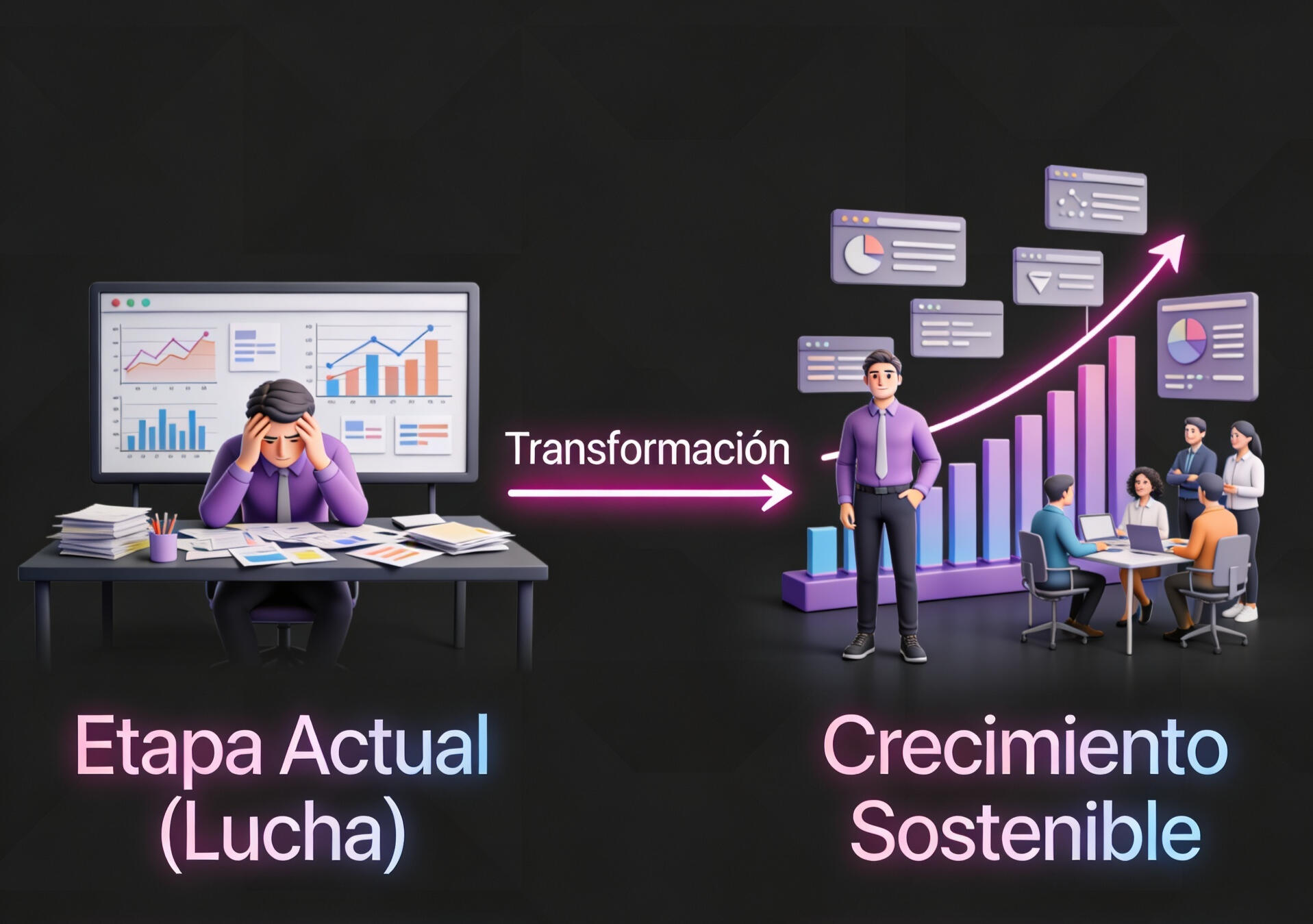 Transformación empresarial de caos a crecimiento sostenible